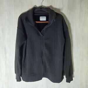 Mondetta Sweatshirt Mens Medium Gray Full Zip Fleece Mock Neck Lined Jacket